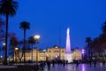 Plaza De Mayo with Piramide De Mayo and Casa Rosada, main city square in Buenos Aires, Argentina Royalty Free Stock Photo