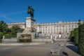 Plaza de Oriente Square with Monument to Philip IV (Felipe IV) and Royal Palace of Madrid - Madrid, Spain