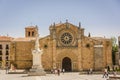 Plaza de Santa Teresa de Jesus ann the church of San Pedro Apostol in Avila, Spain