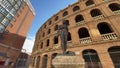 Plaza de Toros de Valencia with statue of Toreador Manolo Montoliu