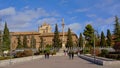 Plaza del Trion square with Satue of Mary Immaculate and the Royal Hospital of Granada, Spain