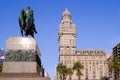 Plaza Independencia Square with monument of General Artigas and the Palacio Salvo in background, Montevideo, Uruguay Royalty Free Stock Photo