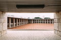 The plaza of Istiqlal Mosque is called Keramik Merah, means Red Ceramic Tile. Istiqlal is the largest mosque in Southeast Asia Royalty Free Stock Photo