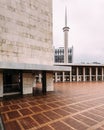 The plaza of Istiqlal Mosque is called Keramik Merah, means Red Ceramic Tile. Istiqlal is the largest mosque in Southeast Asia Royalty Free Stock Photo