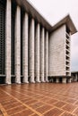 The plaza of Istiqlal Mosque is called Keramik Merah, means Red Ceramic Tile. Istiqlal is the largest mosque in Southeast Asia Royalty Free Stock Photo