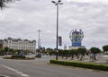 Plaza Italia square Architecture from Santander City of Cantabria region in Spain.