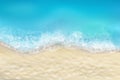 Sea waves on the sandy beach. Vector illustration.