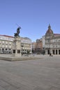 Plaza Maria Pita Square From A Coruna Town Of Galicia Region. Spain.