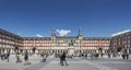 Plaza mayor in the center of Madrid on a sunny spring day Royalty Free Stock Photo