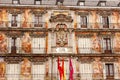 Plaza Mayor Cityscape Towers Madrid Spain Royalty Free Stock Photo