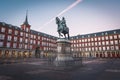 Plaza Mayor and King Philip III statue - Madrid, Spain Royalty Free Stock Photo