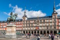 Casa de la PanaderÃÂ­a and statue of King Philip III, Madrid, Spain Royalty Free Stock Photo