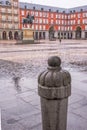 Plaza Mayor on a rainy day in Madrid
