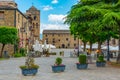 Plaza Mayor in Spanish village Ainsa Royalty Free Stock Photo
