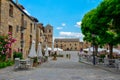 Plaza Mayor in Spanish village Ainsa Royalty Free Stock Photo