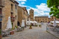 Plaza Mayor in Spanish village Ainsa Royalty Free Stock Photo