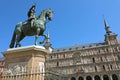 Plaza Mayor square with equestrian statue of King Philips III in Madrid, Spain Royalty Free Stock Photo