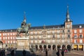 Plaza Mayor with statue of King Philips III in Madrid, Spain Royalty Free Stock Photo