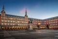 Plaza Mayor at sunrise with King Philip III (Felipe III) statue - Madrid, Spain Royalty Free Stock Photo