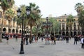 Plaza Real in Barcelona, Catalonia, Spain