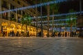 Plaza Real & x28;Royal place& x29; at night in Barcelona, Catalonia, Spain