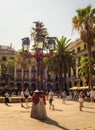 Plaza Real (Royal Square) on a summer day