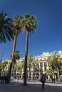 Plaza real square in central barcelona old town spain