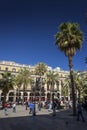 Plaza real square in central barcelona old town spain