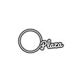Plaza script letter logo design vector