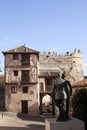 Bronze statue on Plaza Socorro in ancient Segovia, Spain