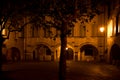 Plaza in Uzes France by night