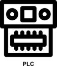 plc, programmable, logic, controller, automation, microprocessor outline icon Royalty Free Stock Photo