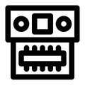 PLC, Logic Controller, Automation Outline Icon Royalty Free Stock Photo