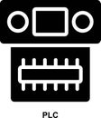 plc, programmable, logic, controller, automation, microprocessor solid glyph icon Royalty Free Stock Photo