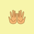 pleading hands colored field outline icon. Element of Arabian culture icon for mobile concept and web apps. Field outline pleading