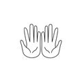 pleading hands icon. Element of Arab culture icon for mobile concept and web apps. Thin line icon for website design and developm