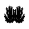 pleading hands icon. Element of Arabian for mobile concept and web apps icon. Glyph, flat icon for website design and development