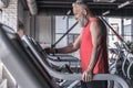 Pleasant bearded male is enjoying sport Royalty Free Stock Photo