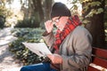 Pleasant elderly man holding a morning newspaper Royalty Free Stock Photo