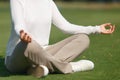 Pleasant girl practicing yoga Royalty Free Stock Photo