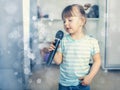 Pleasant girl singing Royalty Free Stock Photo