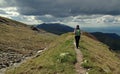 Mountain landscape. Pleasant hike in the Rodnei Mountains, landmark attraction in Romania