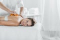 Pleasant massage in wellness center Royalty Free Stock Photo