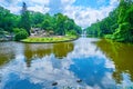 The pleasant summer weather in Sofiyivka Park, Uman, Ukraine