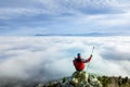 Pleasant view from the summit of the mountain Royalty Free Stock Photo