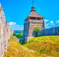 Walk along the wooden stockade of Zaporizhian Sich Fort, Zaporizhzhia, Ukraine