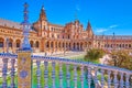 The pleasant walk on Plaza de Espana in Seville