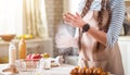 Pleasant woman cooking in the kitchen