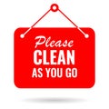 Please clean as you go vector sign