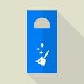 Please clean room tag icon, flat style